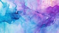 Purple blue painting watercolors splash background, ink wash aquarellist watercolors illustration Royalty Free Stock Photo