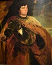 Painting, which represents a young man with armor and elegant clothes, at the Kunst Museum in Vienna.