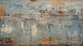 Rustic Materiality: Abstract Oil Painting On Canvas With Textural Detail Royalty Free Stock Photo