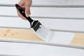 Painting wooden slats