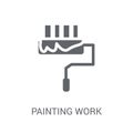 painting work icon. Trendy painting work logo concept on white b
