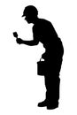 Painting worker silhouette vector