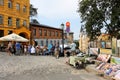 Paintings and antiques on the street market