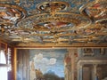 Inside the Art museum Gallerie dell Accademia di Venezia in Venice - golden ceiling Royalty Free Stock Photo