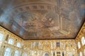 The paintings on the ceiling in one of the rooms of the Catherine s Palace in Pushkino in St. Petersburg