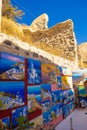 Paintings on display Pyrgos Kallistis Santorini Greece