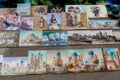 Paintings of Middle asia srchitecture sold on the street Royalty Free Stock Photo