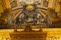 MADRID, SPAIN - OCTOBER 20, 2019: Fresco on the ceiling of the choir of the Basilica of San Francisco Royalty Free Stock Photo