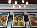 Paintings for sale as part of the interior of Lola Nelly`s Fusion Restaurant and Bar