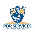 Paintless Dent Repair logo, PDR service logo, automotive company