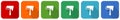 Paintroll icon set, flat design vector illustration in 6 colors options for webdesign and mobile applications