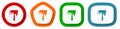 Paintroll vector icon set, flat design buttons on white background