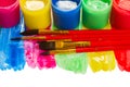 Paints and brushes Royalty Free Stock Photo