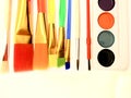 Paints and brushes isolated on white background Royalty Free Stock Photo