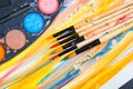 Paints and brushes Royalty Free Stock Photo