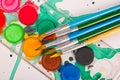 Paints and brushes Royalty Free Stock Photo