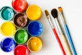 Paints and brushes