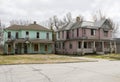 Pair of Abandoned Victorian Houses Royalty Free Stock Photo