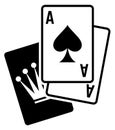 Pair of aces icon. Card gambling game symbol Royalty Free Stock Photo