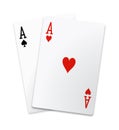 Pair of aces isolated Royalty Free Stock Photo