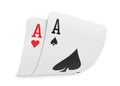 Pair of Aces Playing Cards Isolated Royalty Free Stock Photo