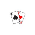 A pair of aces, spade and love. Perfect for logo, icon, casino, template, resources, etc. Title can be put in edit menu. Cards. Royalty Free Stock Photo