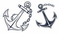 Pair of anchors, nautical strength and maritime stability vector design Generative AI Royalty Free Stock Photo