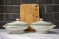 pair of antique tureens for filling with vegetables