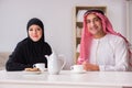 The pair of arab man and woman