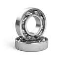 Pair of Ball Bearings isolated on white background Royalty Free Stock Photo