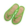 Pair of bamboo flip flops