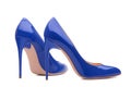 A pair of beautiful blue shoes with high heels