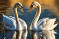 pair of beautiful swans sunny day sunny day generative AI