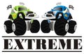 Extreme with two monster trucks Royalty Free Stock Photo