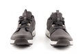 pair of black airmesh summer walking lightweight shoes isolated on white background