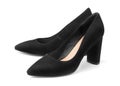 Pair of black female suede shoes