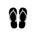 Pair of Black flip flops .Vector Illustration