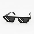 Pixelated Sunglasses with Black Frames on a White Background meme eyewear Royalty Free Stock Photo