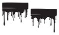 Pair of black grunge banners with drips, paint drops for your design