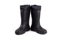 A pair of black gumboots