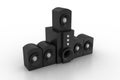 Pair of black high gloss music speakers Royalty Free Stock Photo