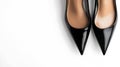 Pair of black high heels with a pointed toe Royalty Free Stock Photo