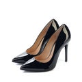 Pair of black high heels women classic shoes Royalty Free Stock Photo