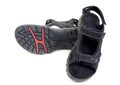 Pair of black men's leather sandals