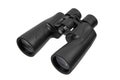 Black powerful outdoor binoculars on white background Royalty Free Stock Photo