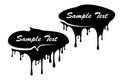 Pair of black paint drips decors with copy space for your text.