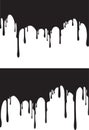 Pair of black paint drips. Vector illustration for your design Royalty Free Stock Photo