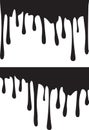 Pair of black paint drips. Vector illustration for your design. Royalty Free Stock Photo