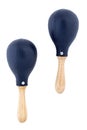 Pair of black plastic maracas isolated on white