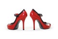 Pair of black and red stiletto high heel shoes Royalty Free Stock Photo